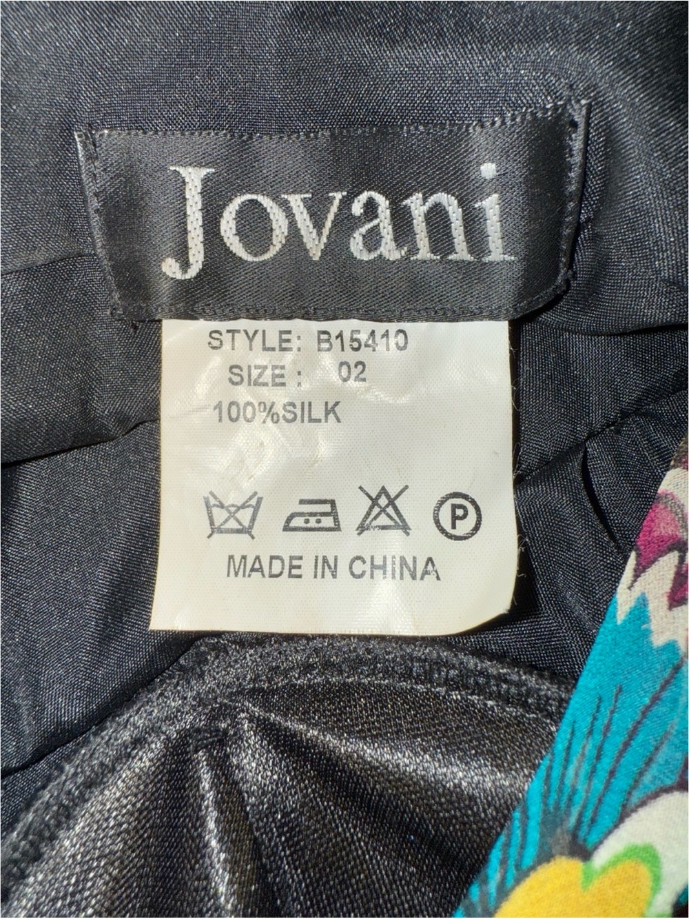 JOVANI 100% Silk Beaded Animal Print Handkerchief Hem Maxi Dress - Picture 8 of 10